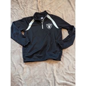 Vintage Oakland Raiders NFL Football 1/4 Zip Sweatshirt Pullover Jacket Medium